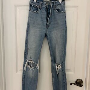 Abercrombie & Fitch Light Blue Ankle Straight Jeans